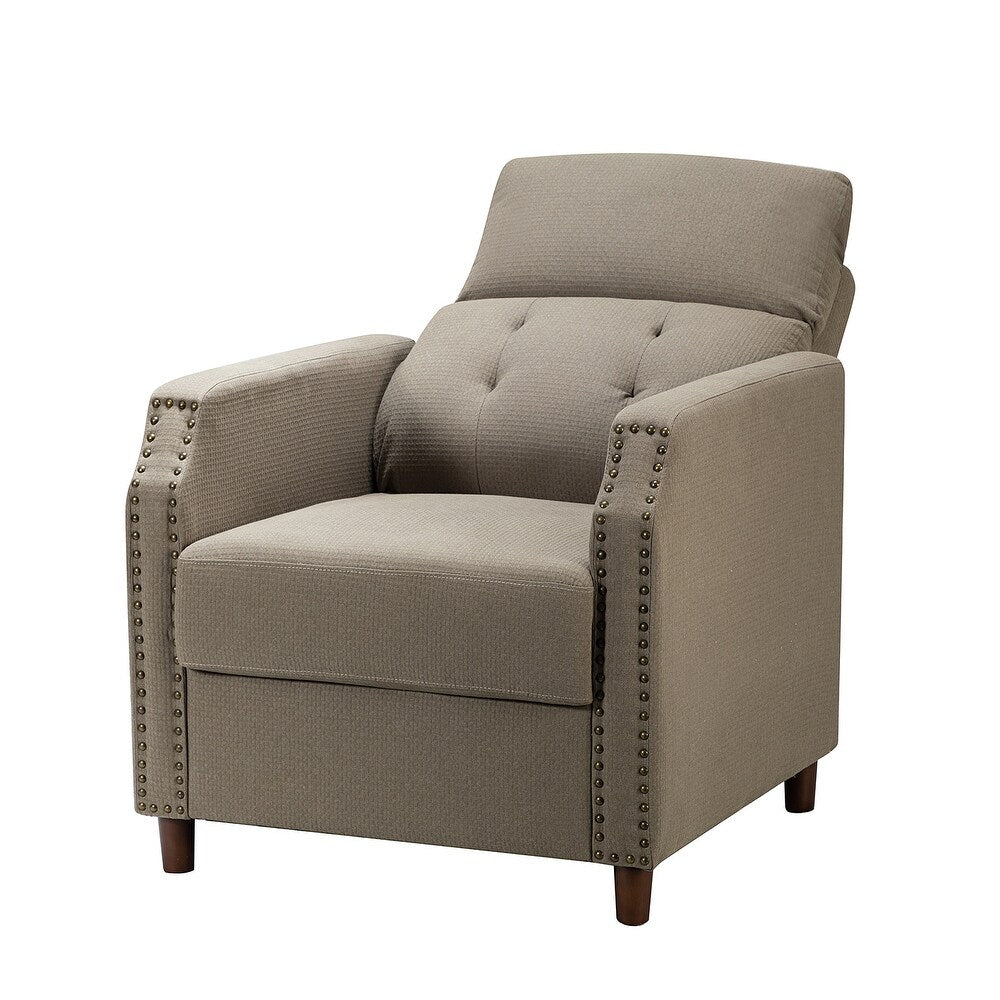 Israel Lounge Chair and Ottoman with Nailhead Trim Set of 2