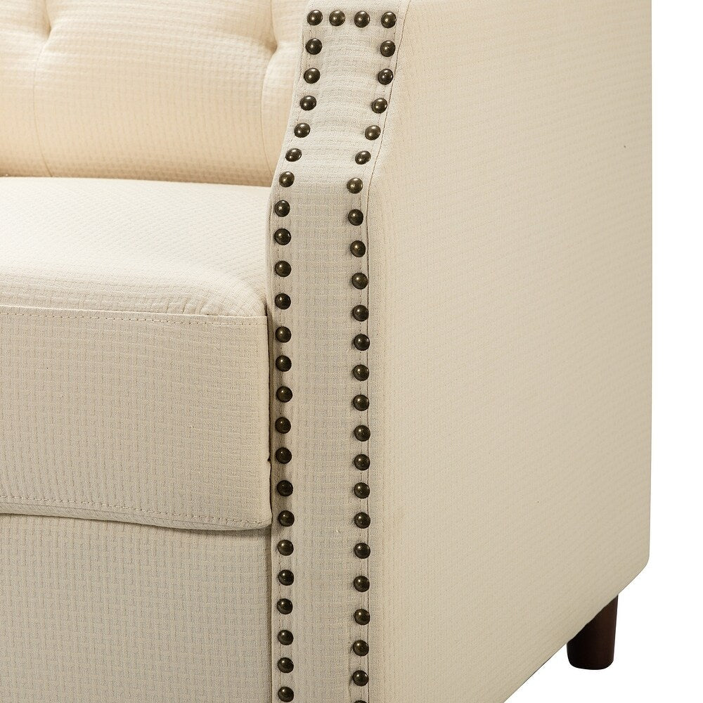 Israel Lounge Chair and Ottoman with Nailhead Trim Set of 2