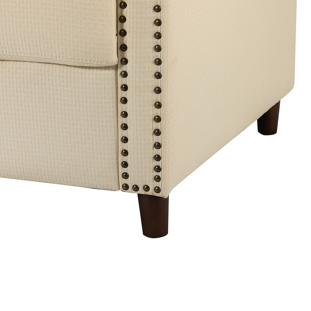 Israel Lounge Chair and Ottoman with Nailhead Trim Set of 2