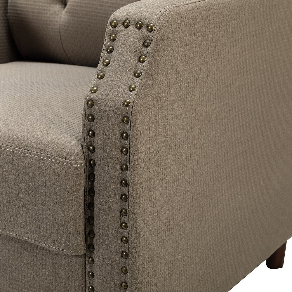 Israel Lounge Chair and Ottoman with Nailhead Trim Set of 2