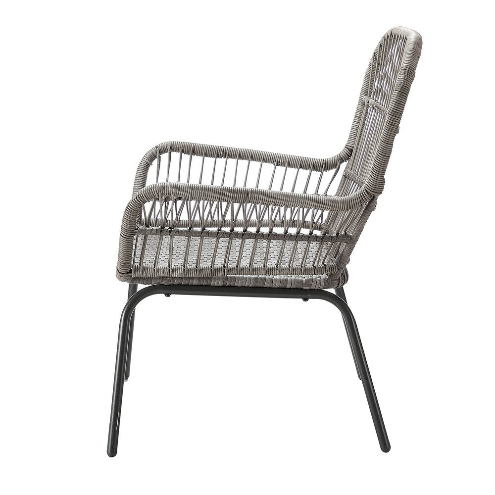 Jabalpur Contemporary Outdoor 2 - Person Wicker Seating Group Set 3 Piece with Cushions