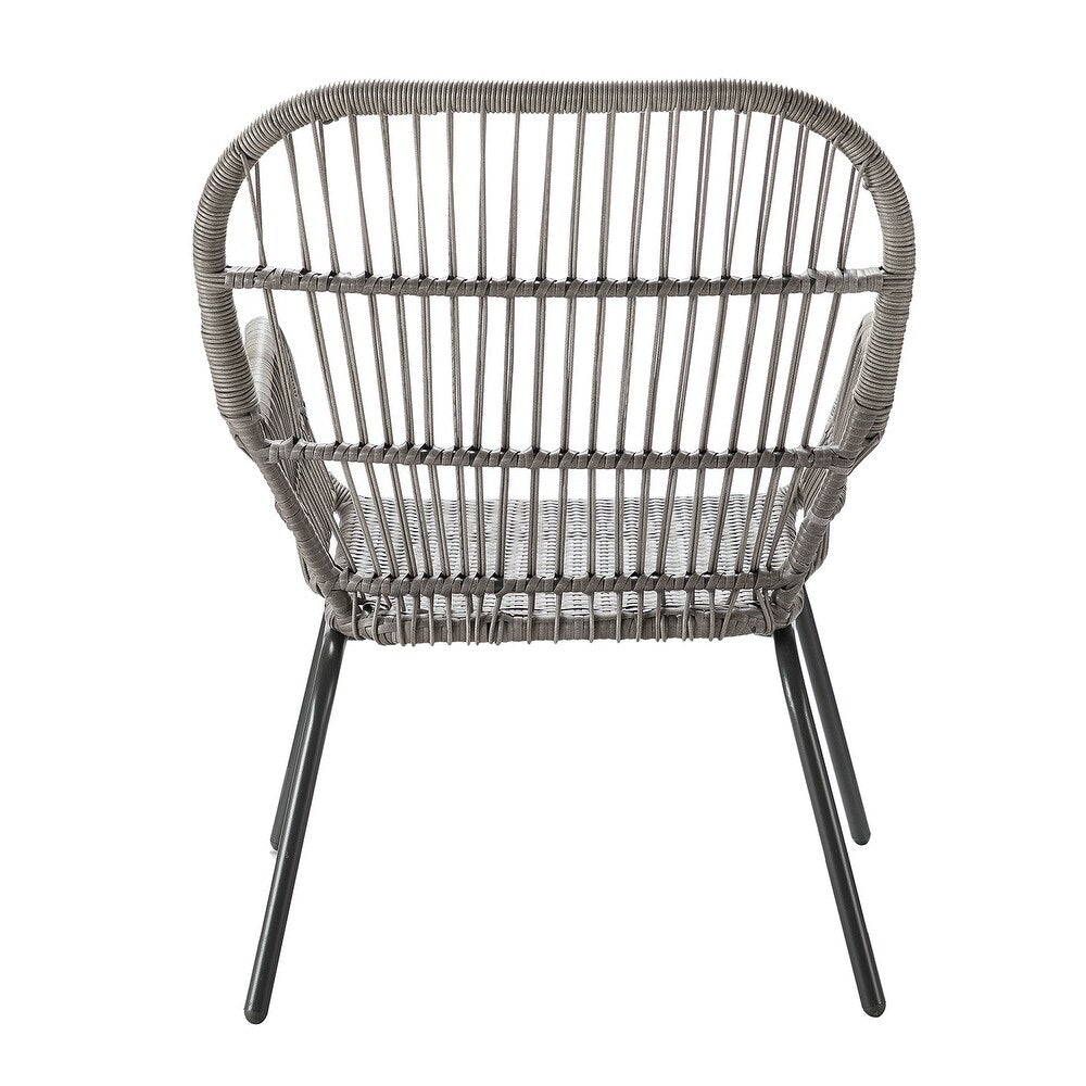 Jabalpur Contemporary Outdoor 2 - Person Wicker Seating Group Set 3 Piece with Cushions