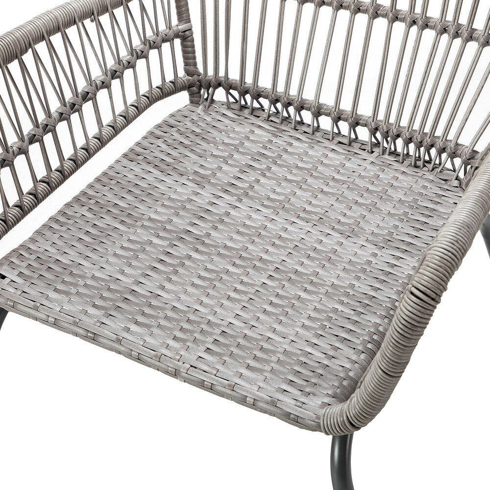Jabalpur Contemporary Outdoor 2 - Person Wicker Seating Group Set 3 Piece with Cushions