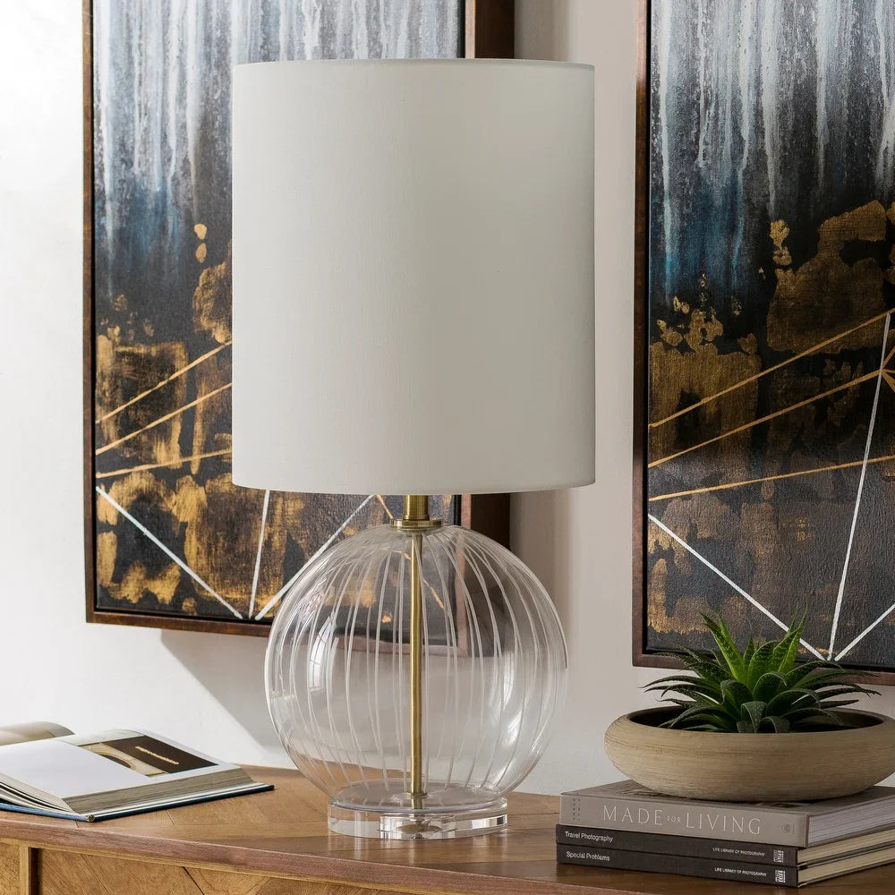 Jaycen Clear Round Transitional Table Lamp - 30"H x 14"W x 14"D