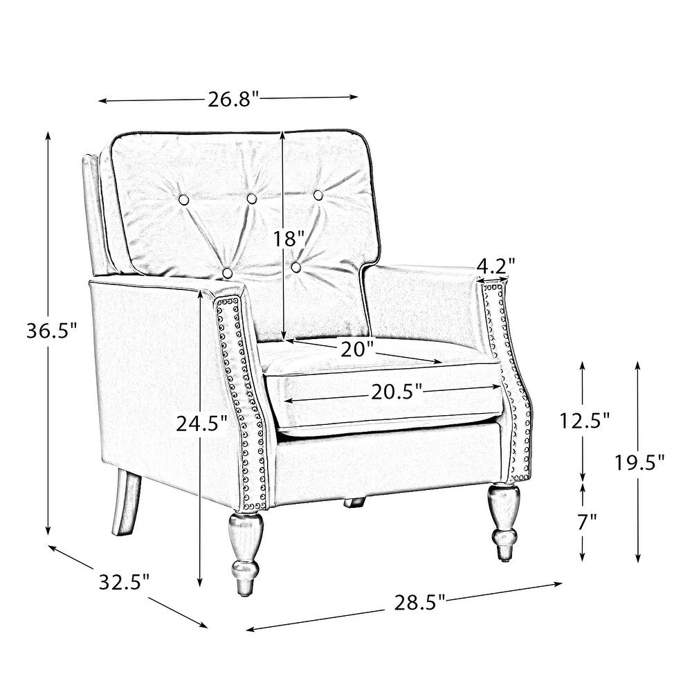 Johannes Comfy Living Room Armchair with Turned Legs