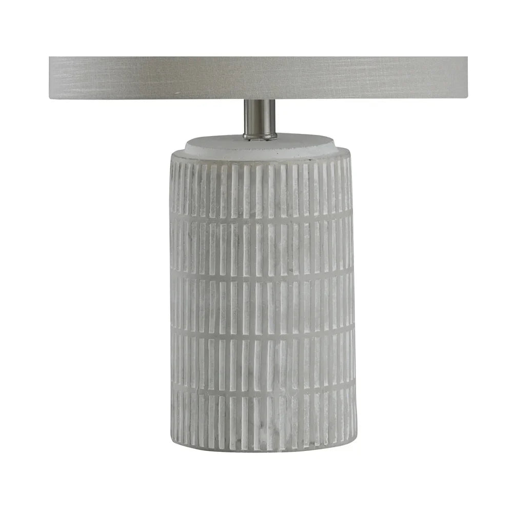 StyleCraft Joni Distressed Gray and White Table Lamp - Light Gray with Beige Shade