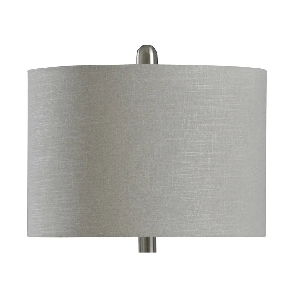 StyleCraft Joni Distressed Gray and White Table Lamp - Light Gray with Beige Shade