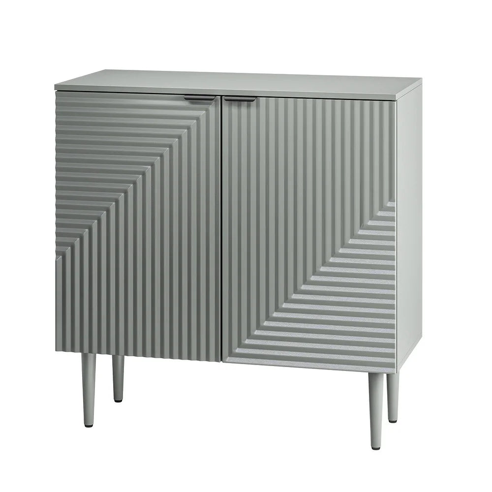 Joseph Accent Manufactured Wood Frame Cabinet with a Linear Groove Design