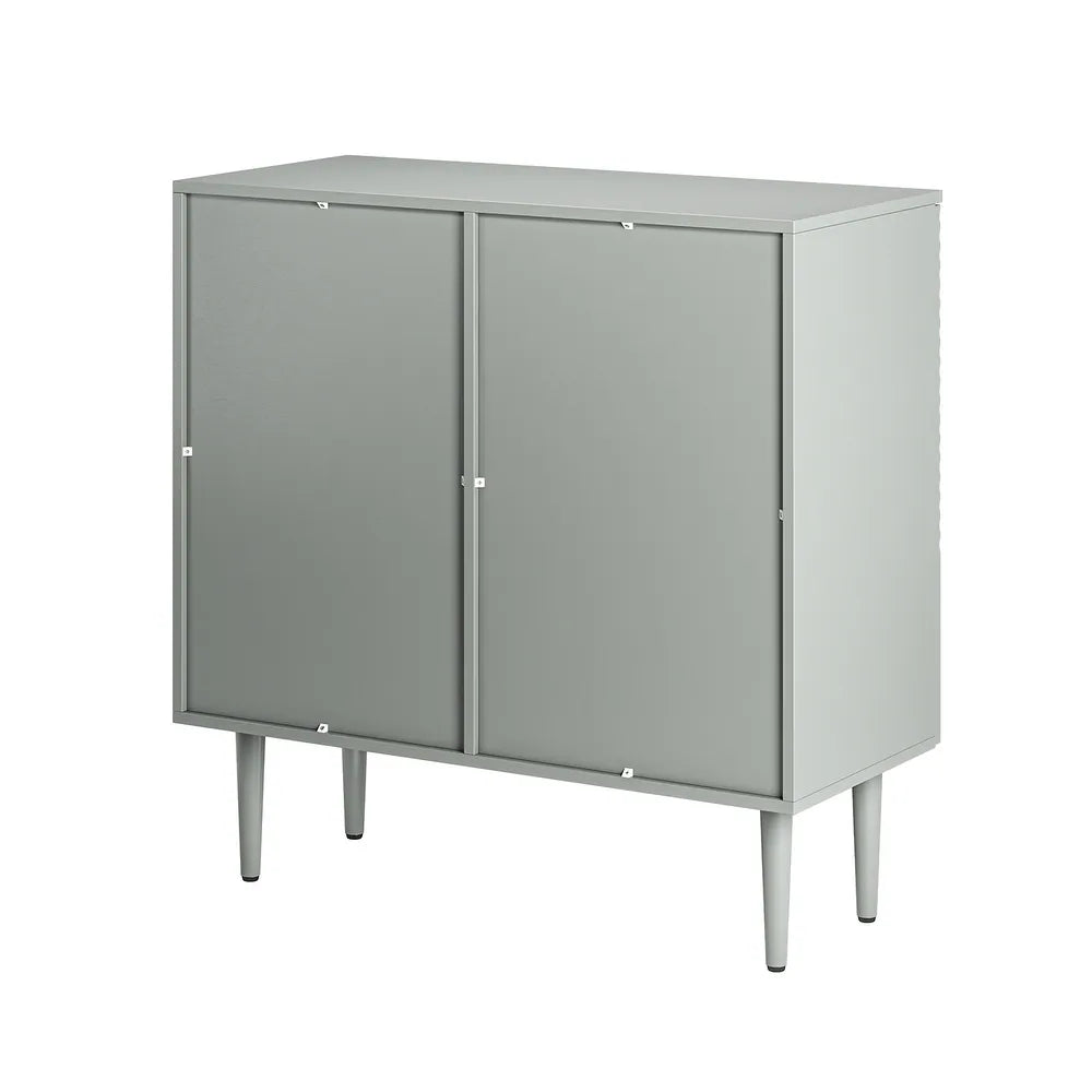 Joseph Accent Manufactured Wood Frame Cabinet with a Linear Groove Design