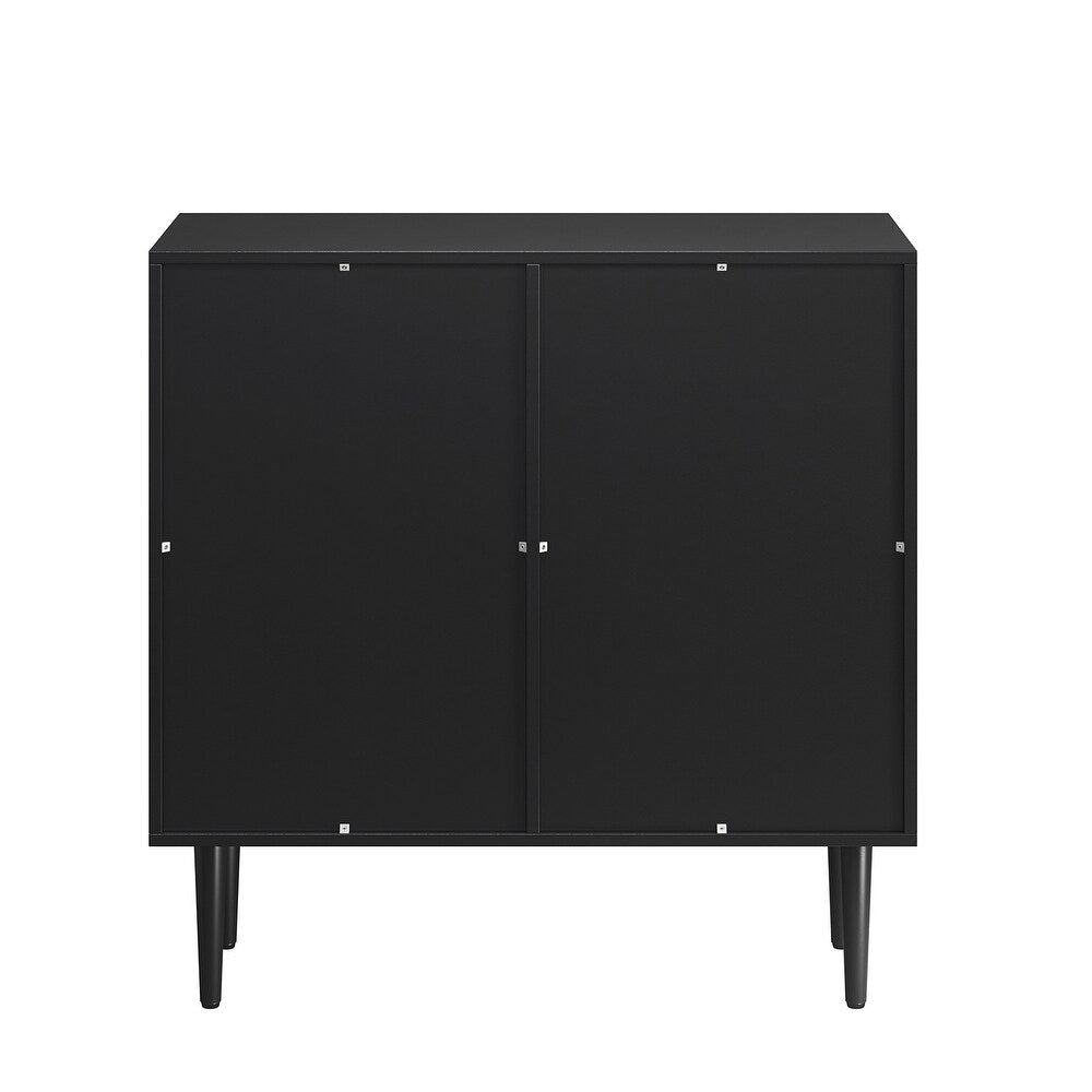 Joseph Accent Manufactured Wood Frame Cabinet with a Linear Groove Design