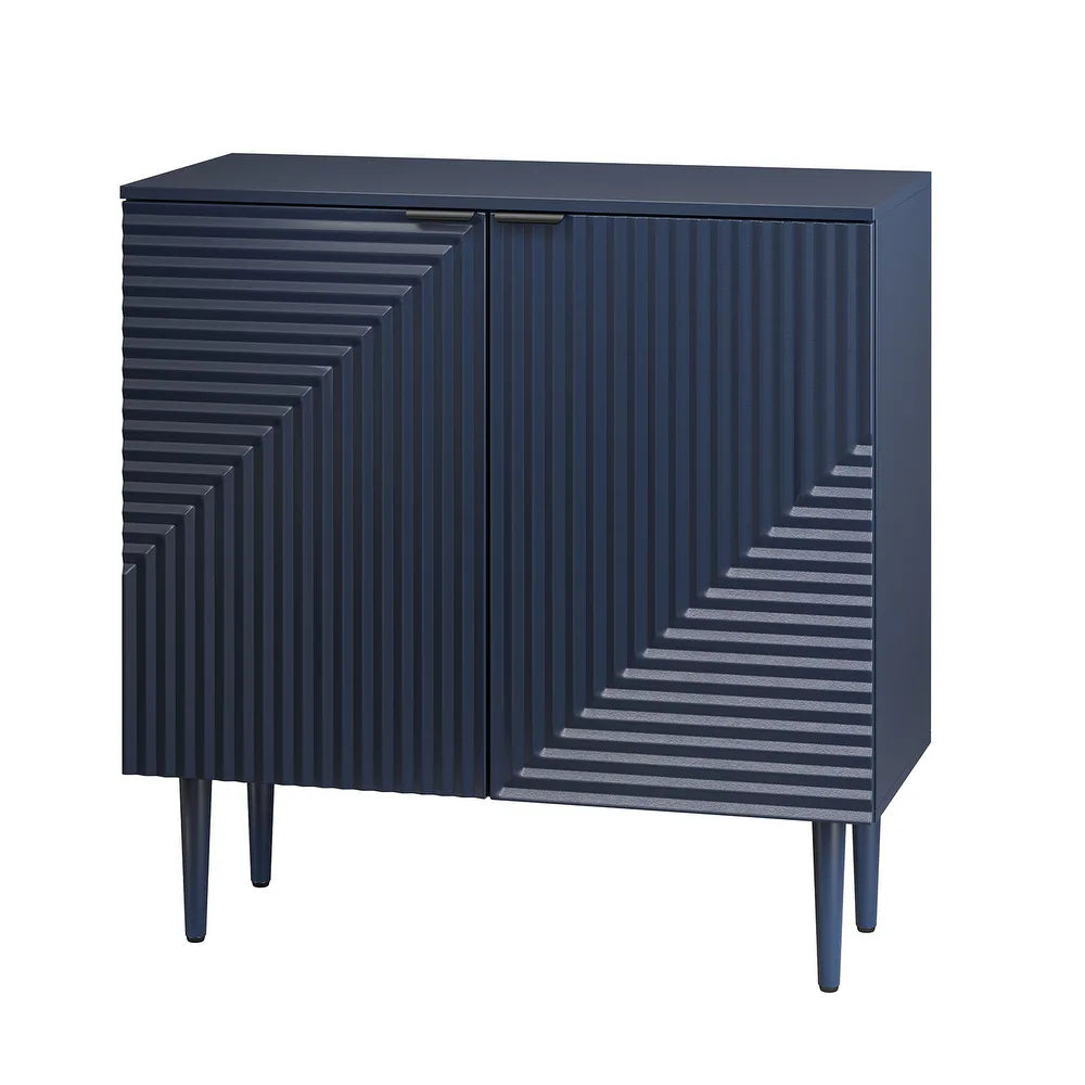 Joseph Accent Manufactured Wood Frame Cabinet with a Linear Groove Design