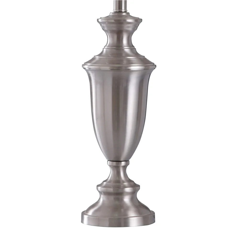 Steel Table Lamp - Brushed Nickel - Brussels Off White Shade