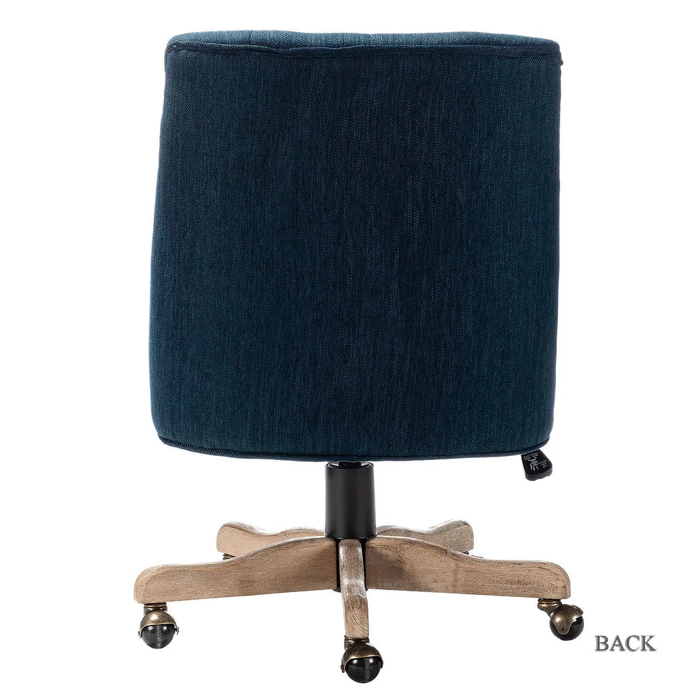 Estelle Swivel Tufted Task Modern Office Chair with Wood Base