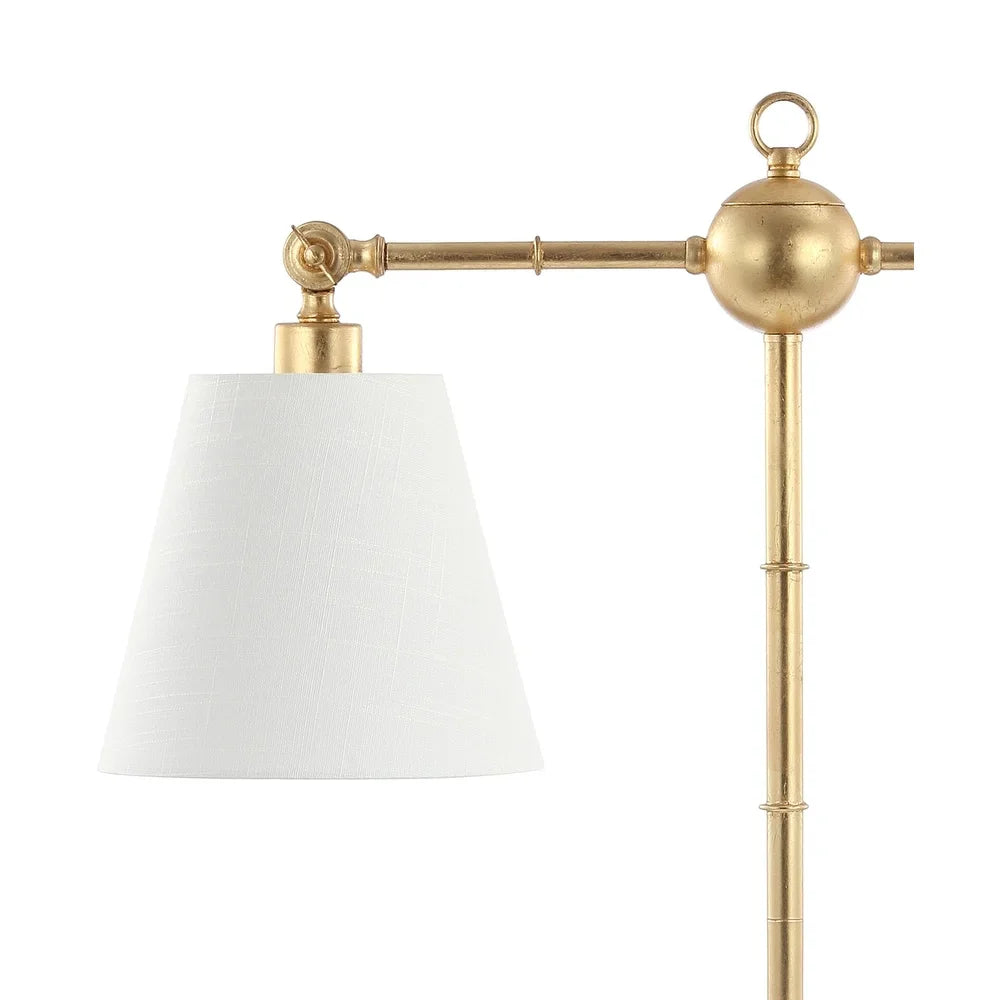 Joyce 31" 2-Light Library Metal LED Table Lamp, Gold Leaf