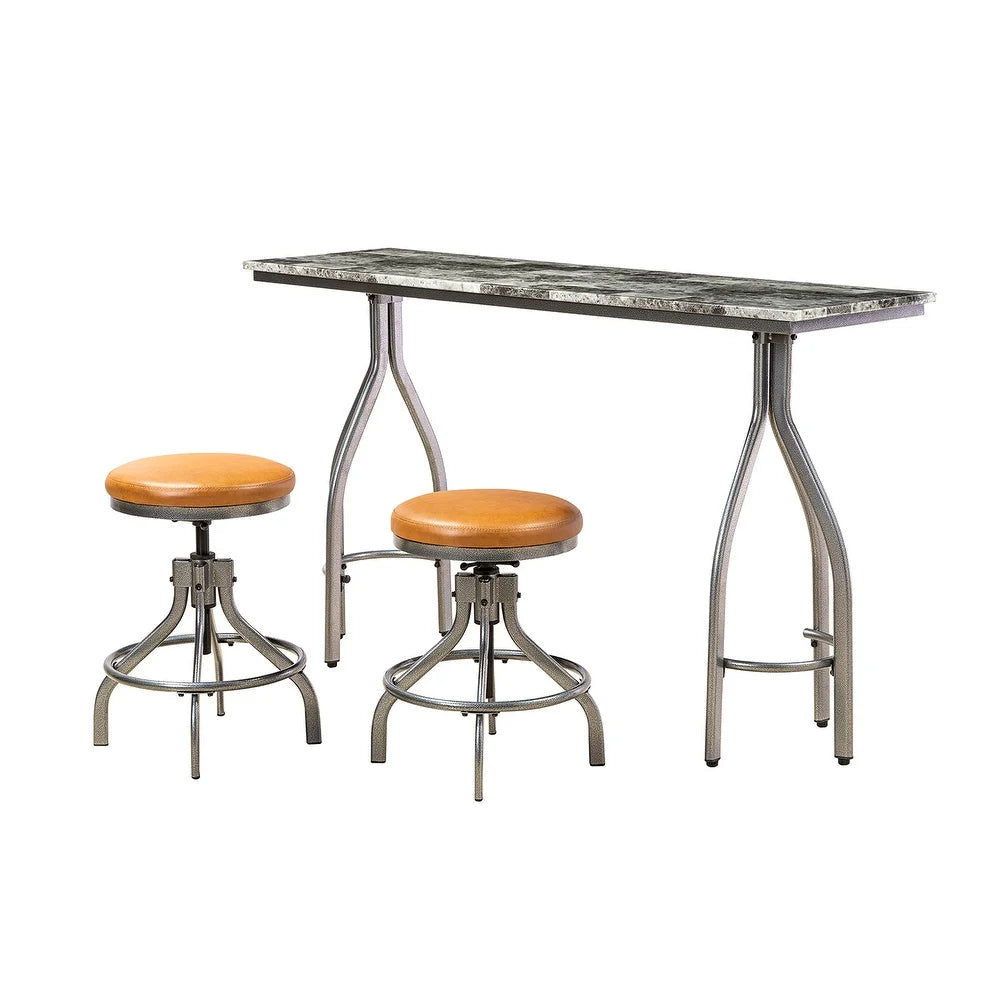 Juan Contemporary 3 Piece Dining Room Set with Metal Legs