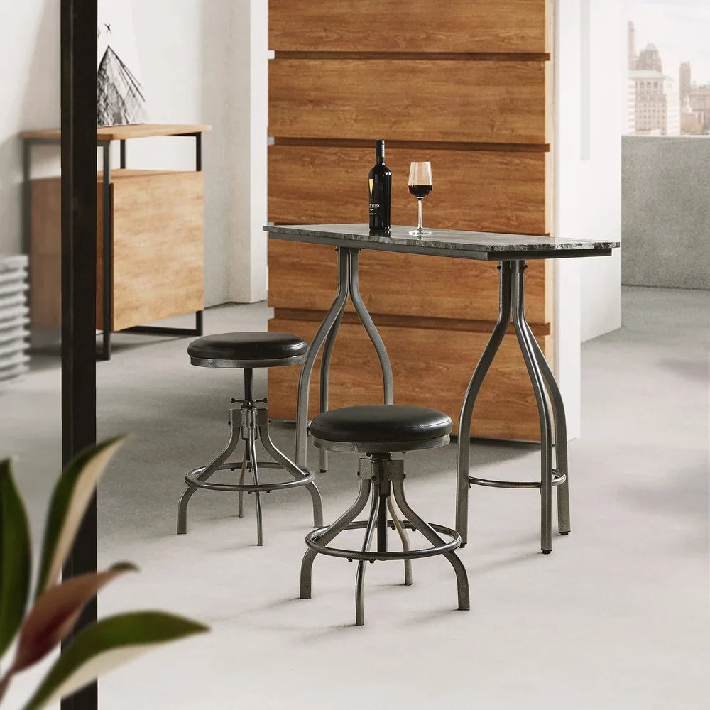 Juan Contemporary 3 Piece Dining Room Set with Metal Legs