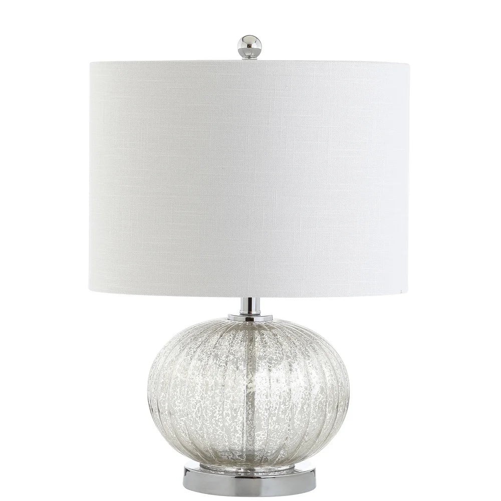 Judith 21" Mercury Glass LED Table Lamp, Silver/Ivory