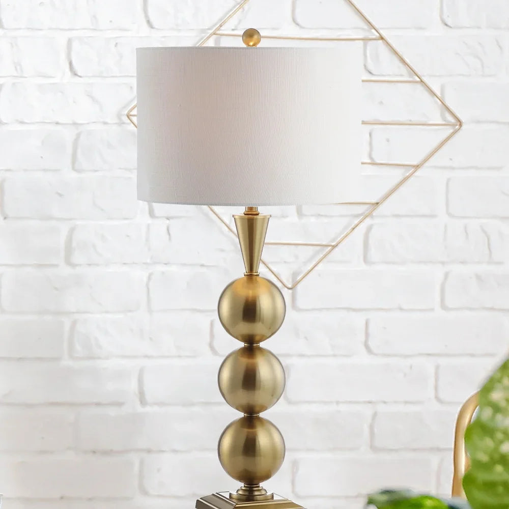 June 33" Metal LED Table Lamp, Brass