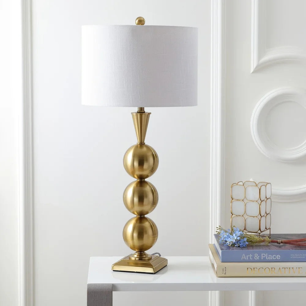 June 33" Metal LED Table Lamp, Brass