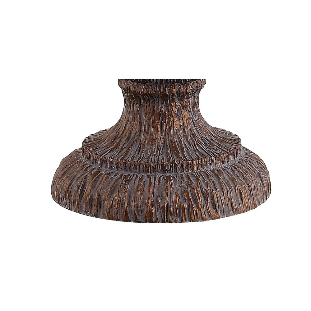 Justina 31" Resin LED Table Lamp, Dark Brown with Gray Shade