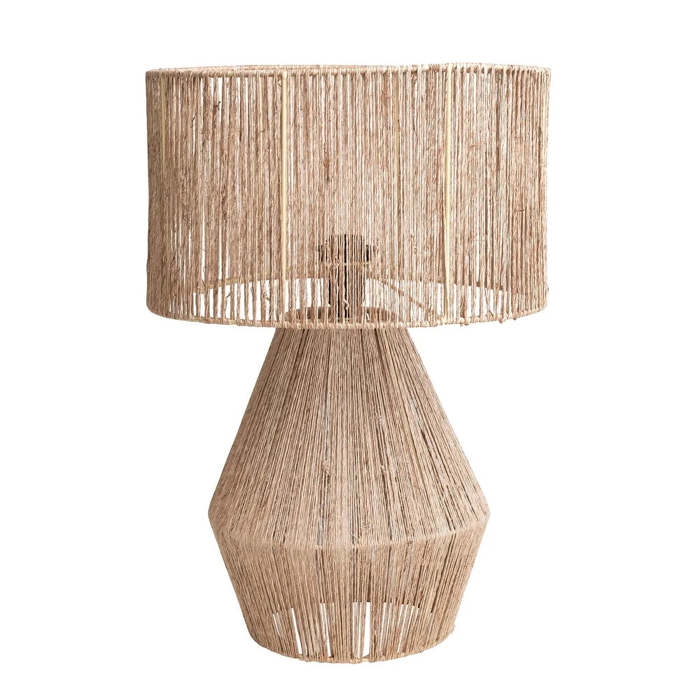 Jute Wrapped Metal Table Lamp - 11.8"L x 11.8"W x 17.9"H