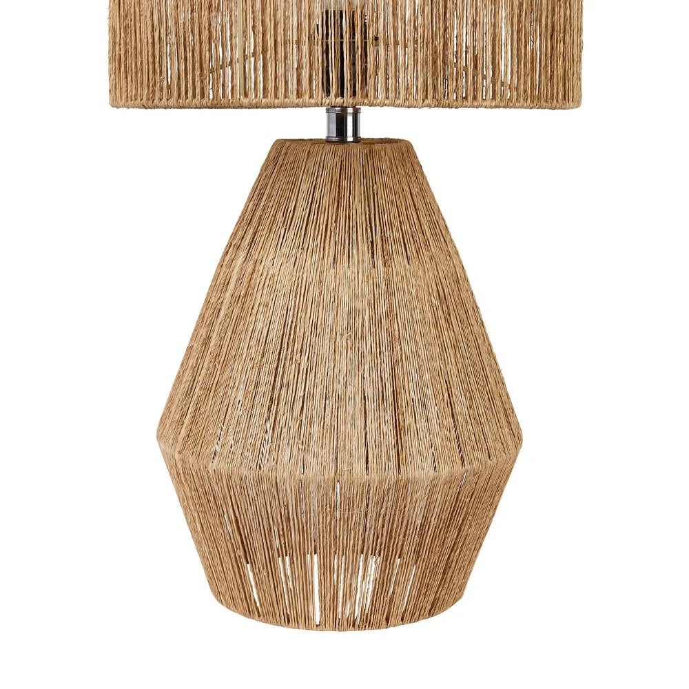 Jute Wrapped Metal Table Lamp - 11.8"L x 11.8"W x 17.9"H