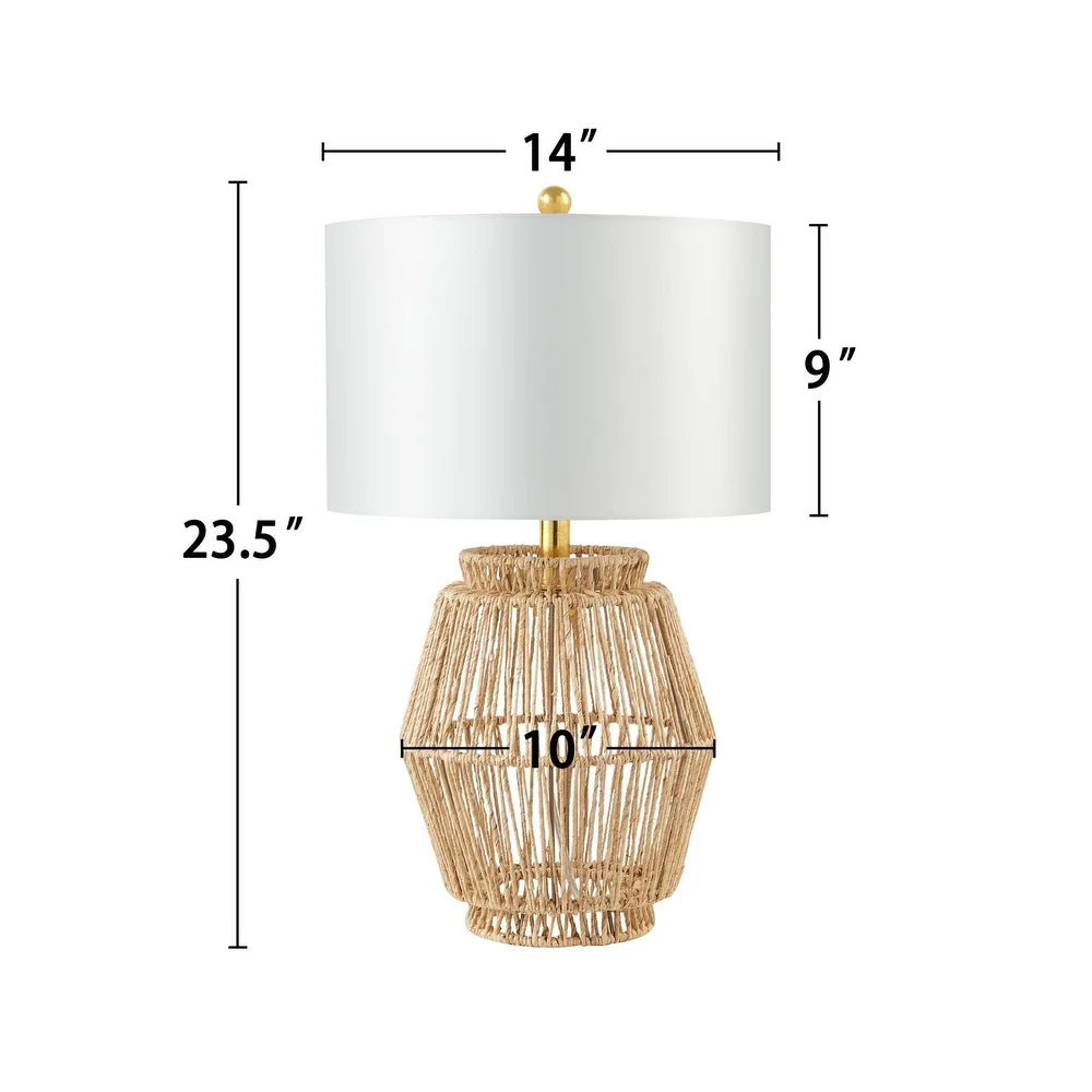 KAWOTI 23.5” Rattan Table Lamp - W14" * H23.5"