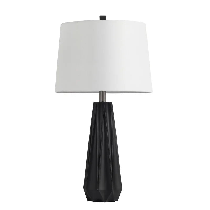 KAWOTI 27" Black/ Blue/ Grey Table Lamp with Fabric Shade