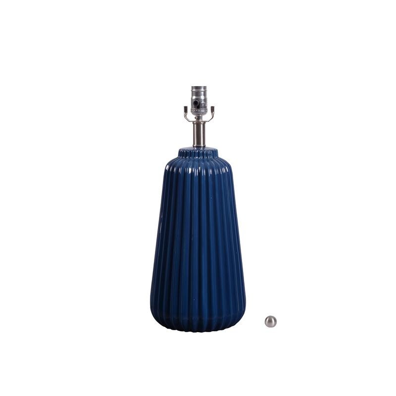 Kainak Navy Ceramic And Brushed Steel Table Lamp