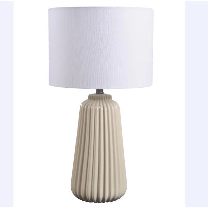 Kainak Navy Ceramic And Brushed Steel Table Lamp