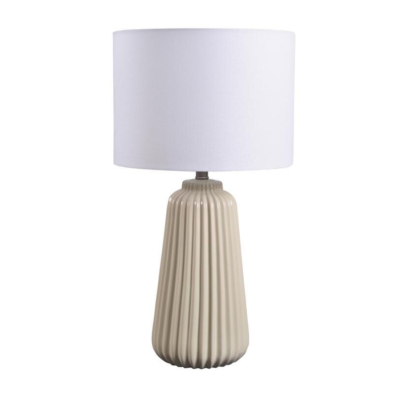 Kainak Navy Ceramic And Brushed Steel Table Lamp