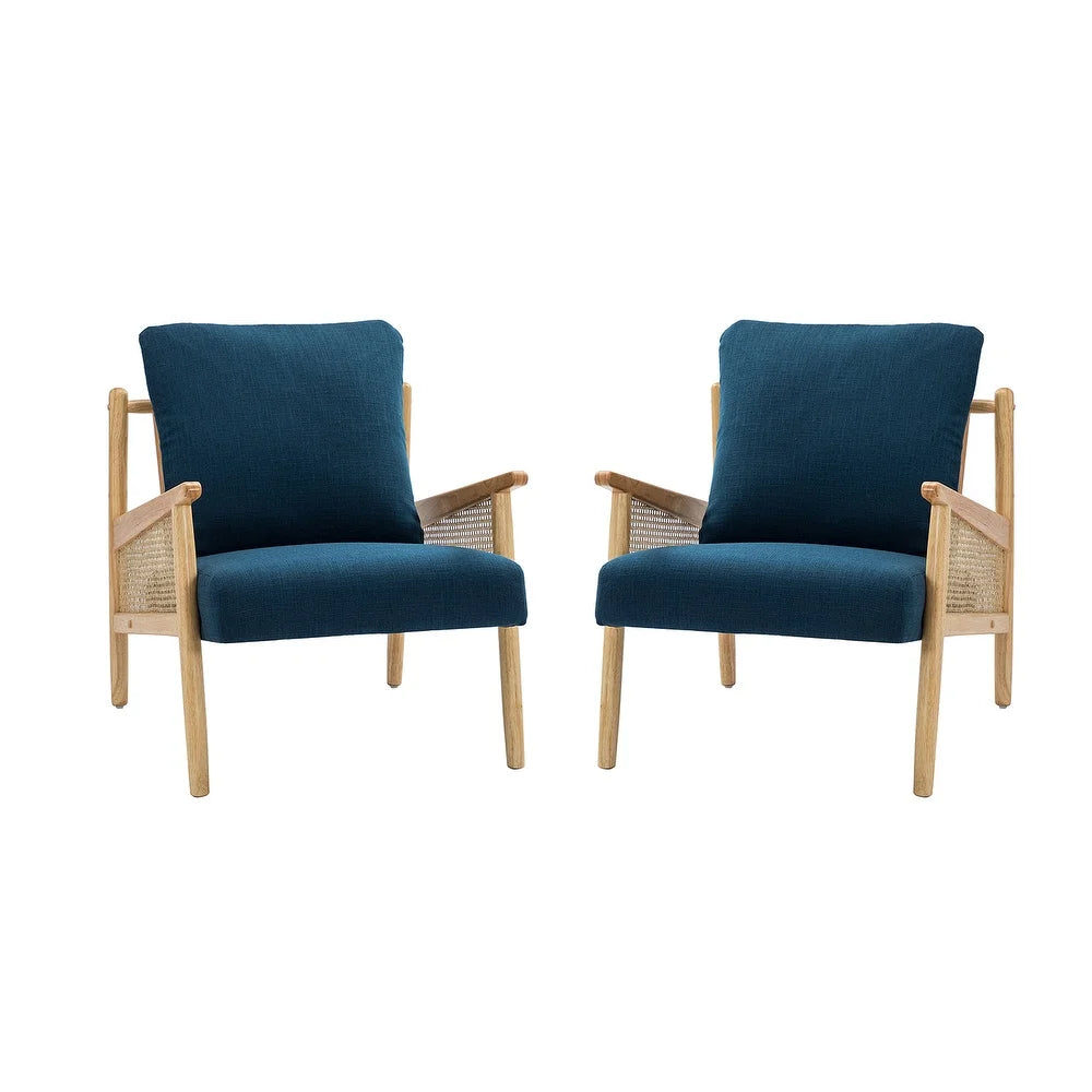 Kamui Wooden Upholstered Armchair with Solid Wood Legs Set of 2