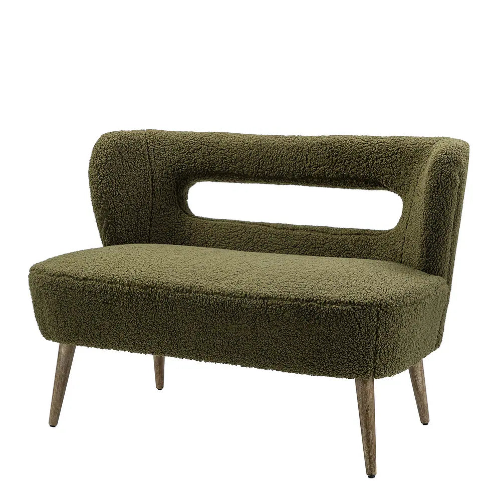 Kanesh Lambskin Sherpa Wooden Base Loveseat