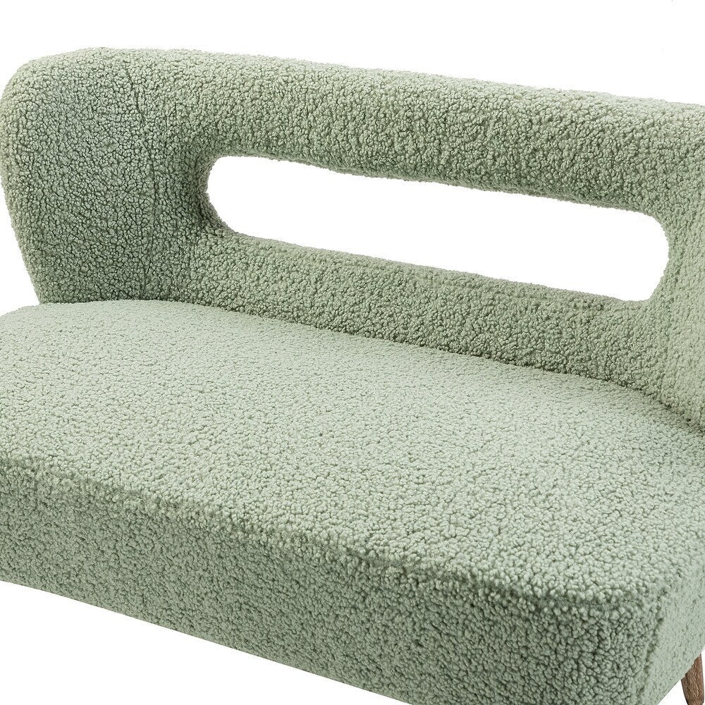 Kanesh Lambskin Sherpa Wooden Base Loveseat