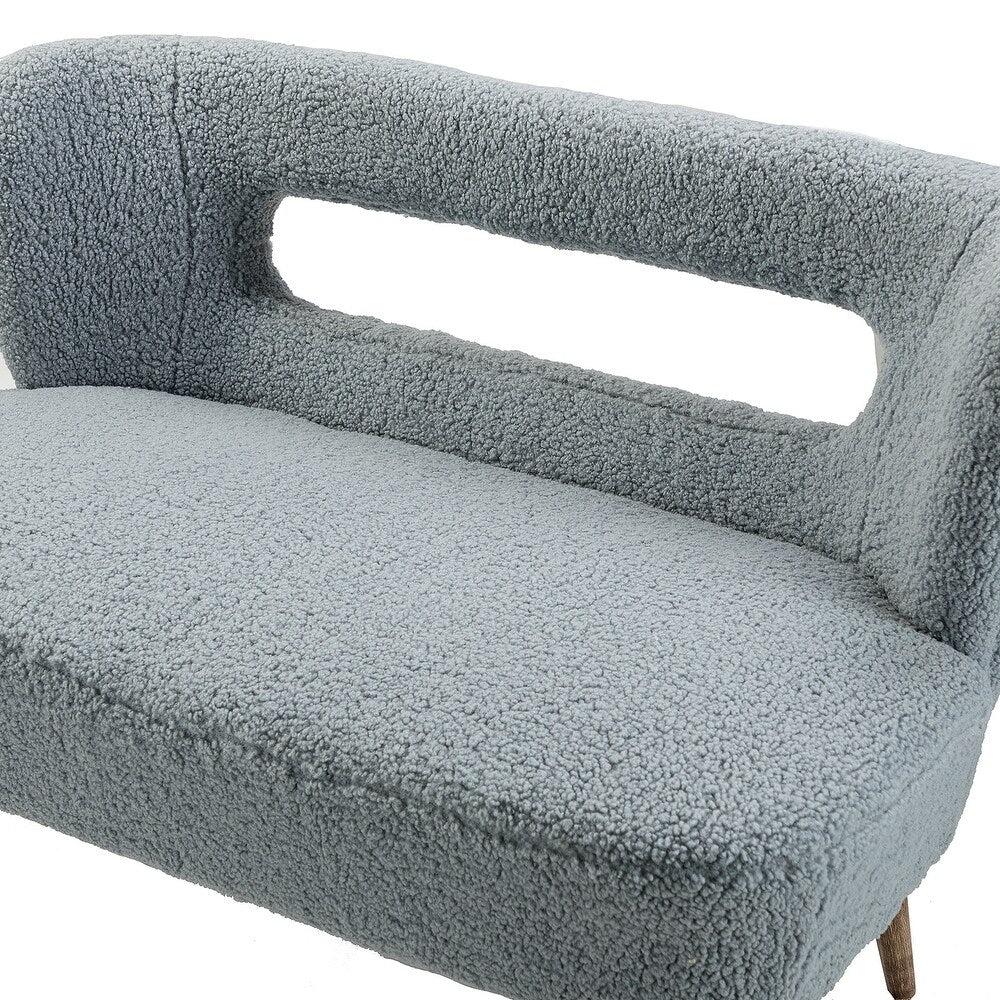 Kanesh Lambskin Sherpa Wooden Base Loveseat