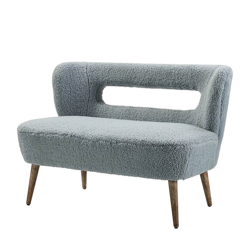 Kanesh Lambskin Sherpa Wooden Base Loveseat