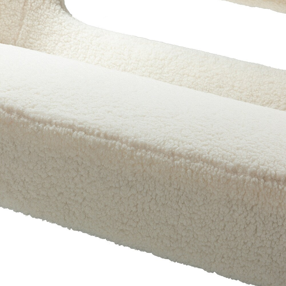 Kanesh Lambskin Sherpa Wooden Base Loveseat