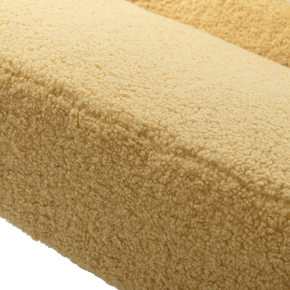 Kanesh Lambskin Sherpa Wooden Base Loveseat