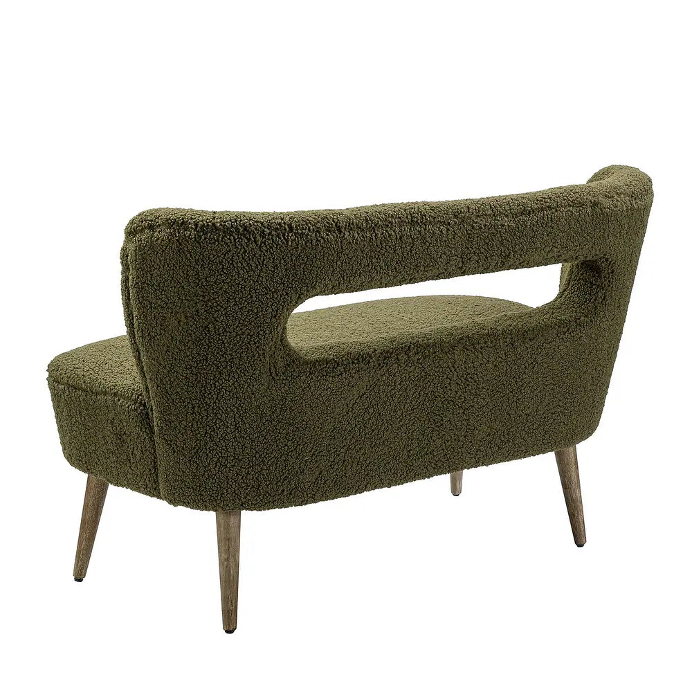 Kanesh Lambskin Sherpa Wooden Base Loveseat
