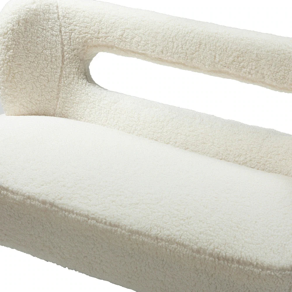 Kanesh Lambskin Sherpa Wooden Base Loveseat