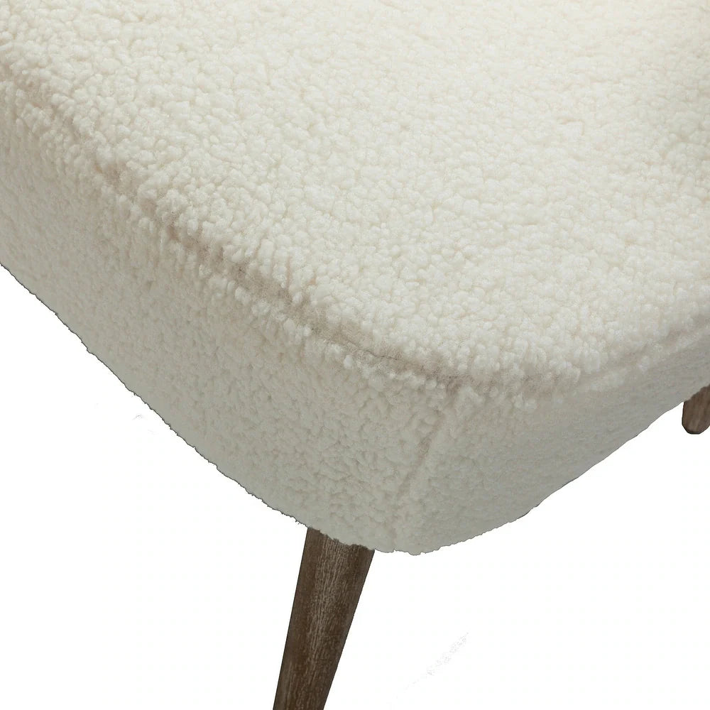 Kanesh Lambskin Sherpa Wooden Base Loveseat