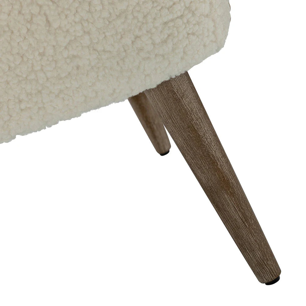 Kanesh Lambskin Sherpa Wooden Base Loveseat