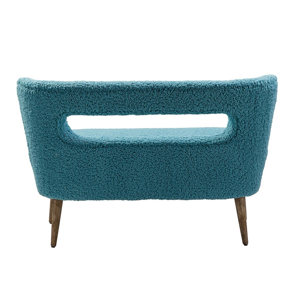 Kanesh Lambskin Sherpa Wooden Base Loveseat
