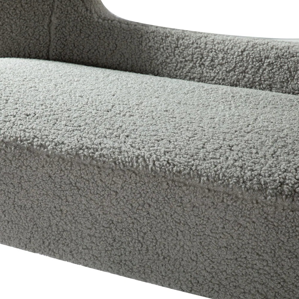 Kanesh Lambskin Sherpa Wooden Base Loveseat
