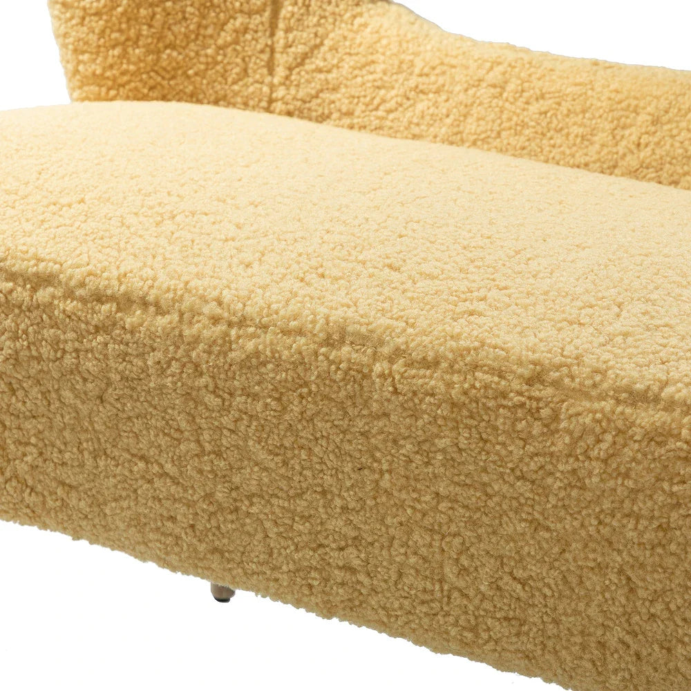 Kanesh Lambskin Sherpa Wooden Base Loveseat