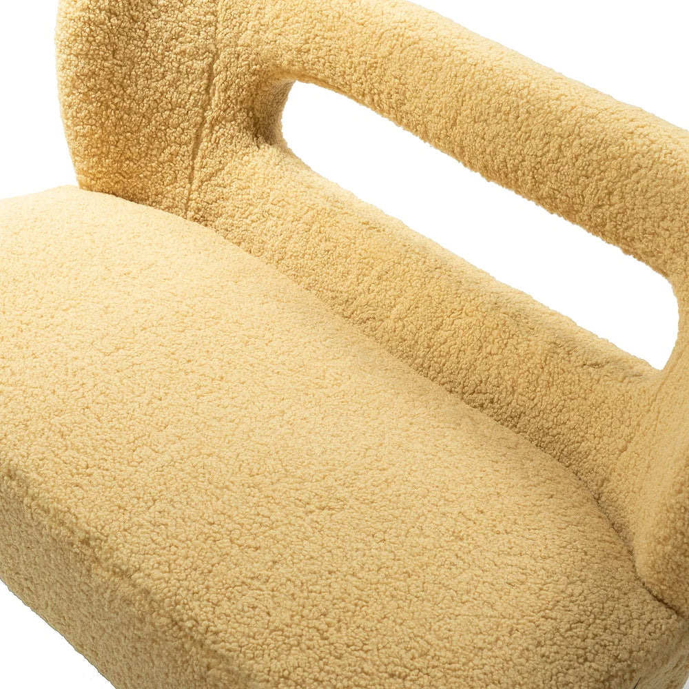 Kanesh Lambskin Sherpa Wooden Base Loveseat