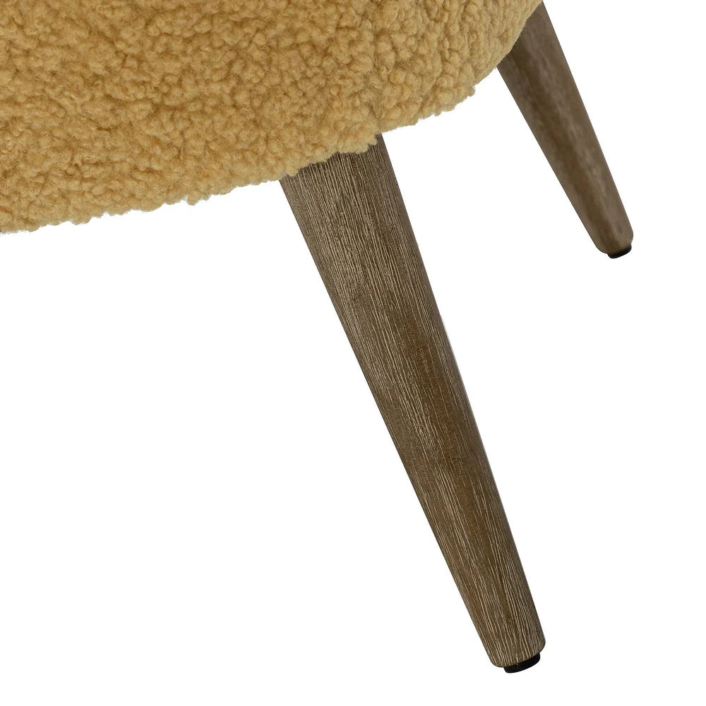 Kanesh Lambskin Sherpa Wooden Base Loveseat