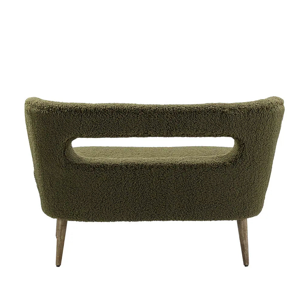 Kanesh Lambskin Sherpa Wooden Base Loveseat