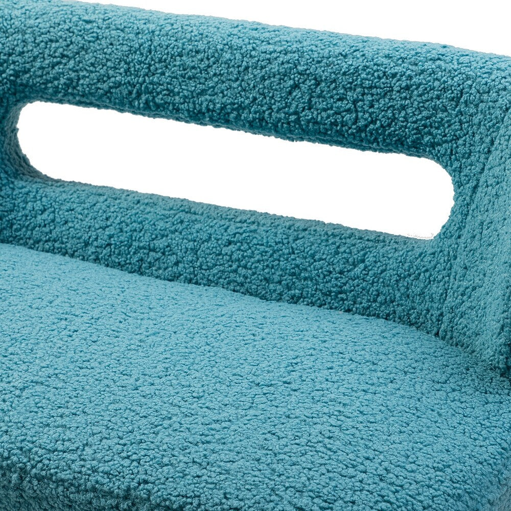 Kanesh Lambskin Sherpa Wooden Base Loveseat