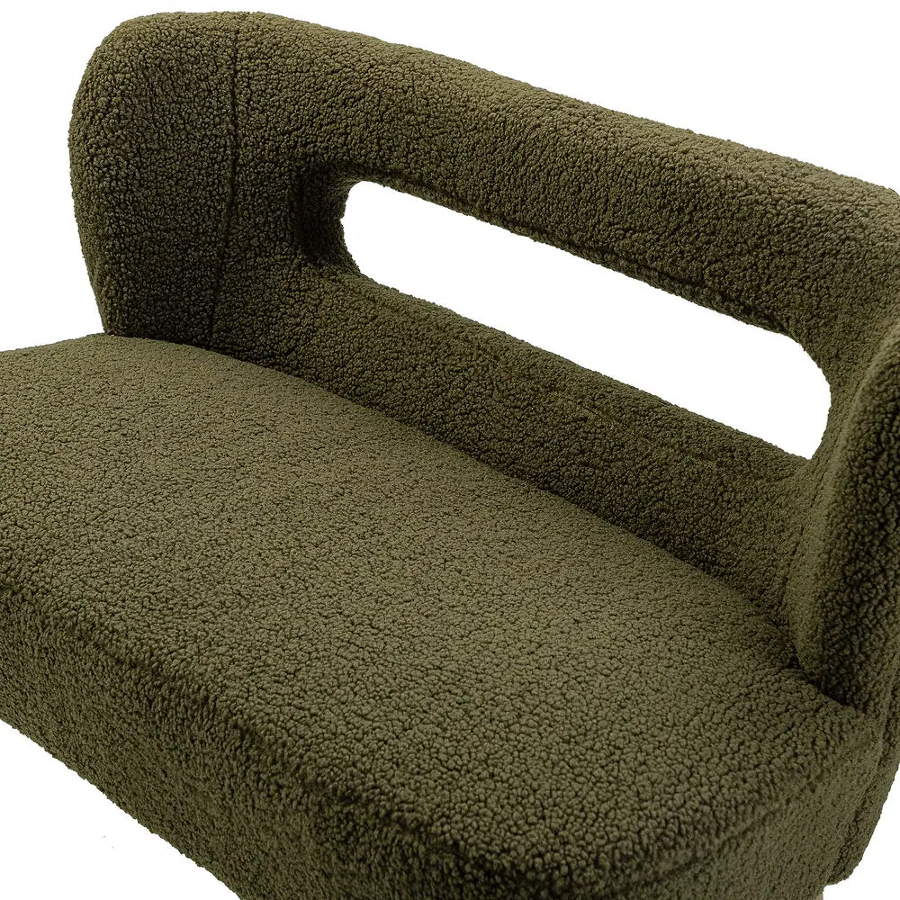 Kanesh Lambskin Sherpa Wooden Base Loveseat